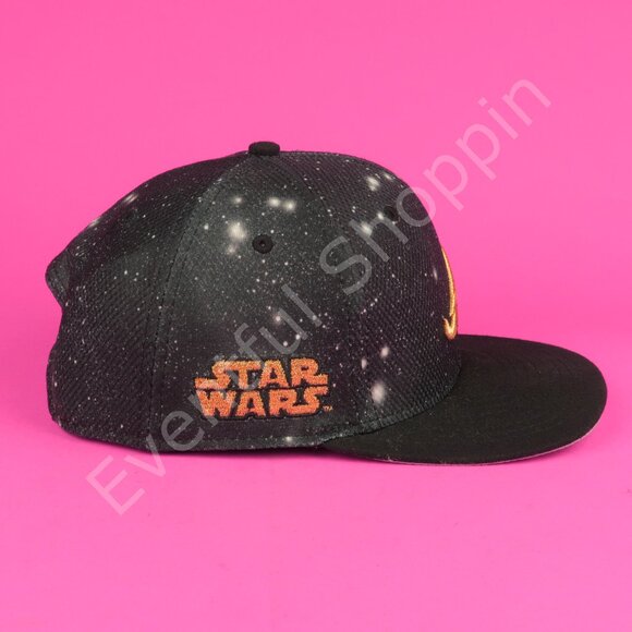 New Era Atlanta Braves Star Wars Death Star 9Fifty Snapback Hat in Black / Gold - Picture 5 of 9